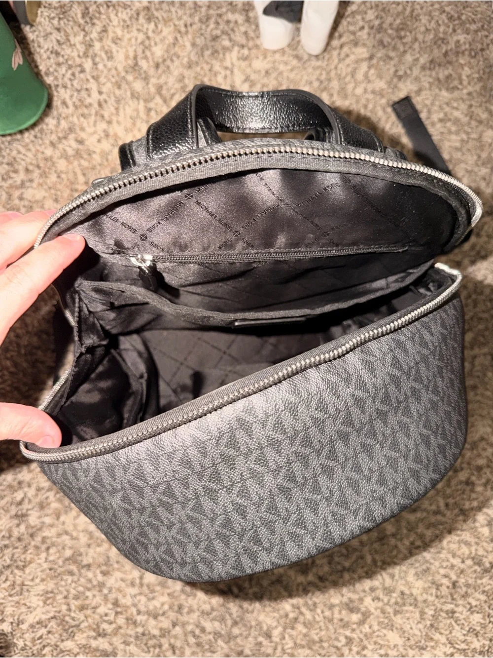 Michael Kors Men’s Gray MK Monogram Backpack